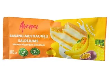 Saldējums banānu-multiaugļu AVENEI 80g