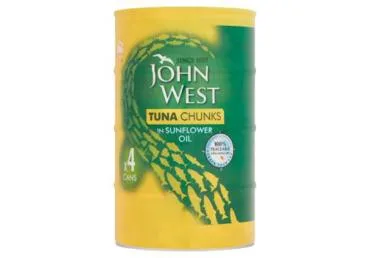 Tunzivs gabaliņi savā sulā JOHN WEST 4x145g