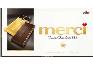 Melnā šokolāde MERCI 72% 100g