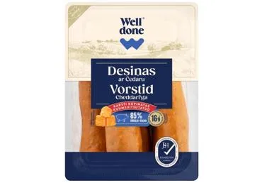 Karsti kūpinātas cūkgaļas cepamdesiņas ar Čedaru WELL DONE 450g